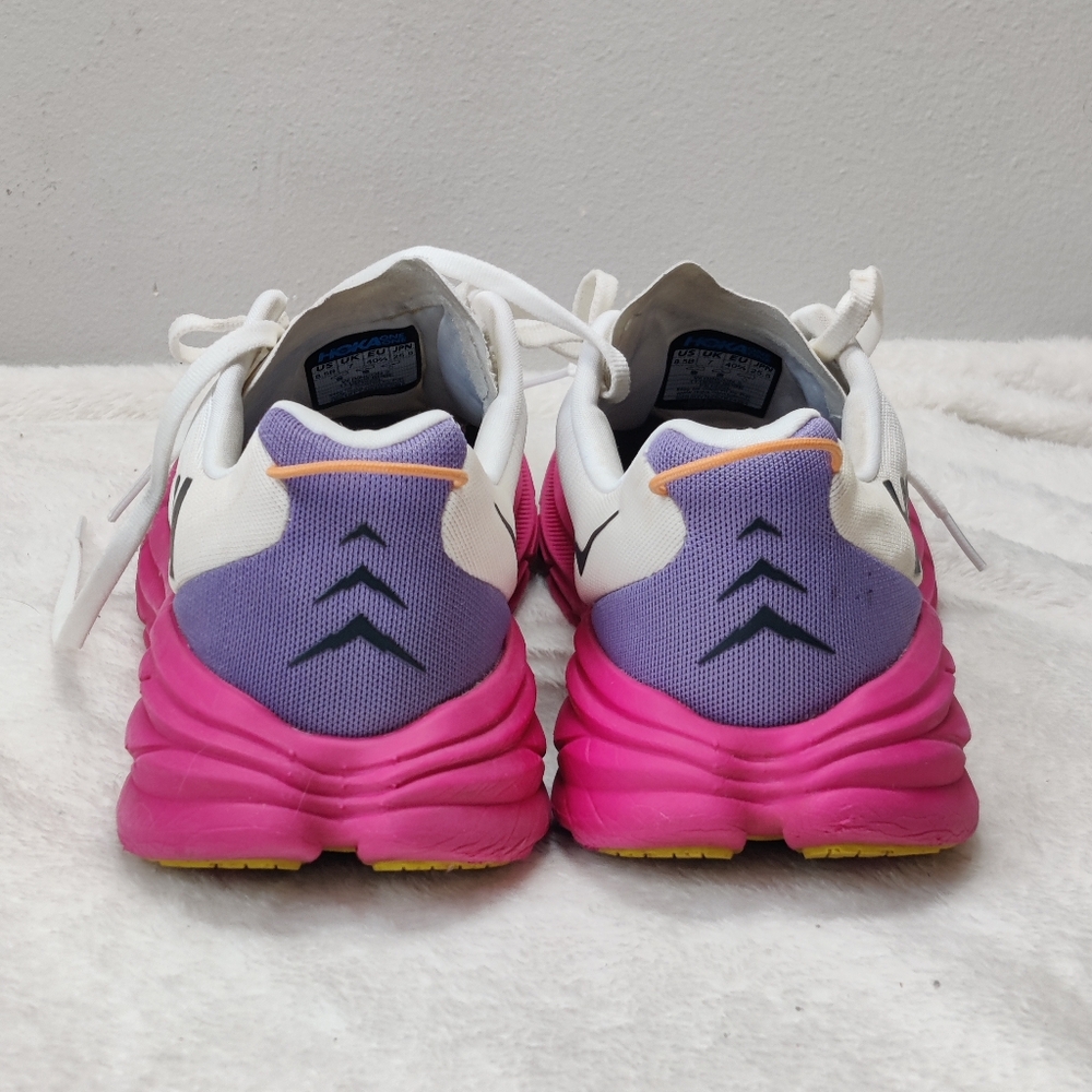 HOKA One Rincon 3 Womens 8.5B White Pink Running Shoes 1119396 - Picture 7 of 13